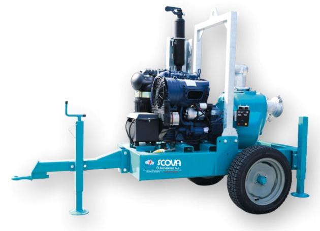 SELF PRIMING Motor Pumps with water-cooled engine on Trolley